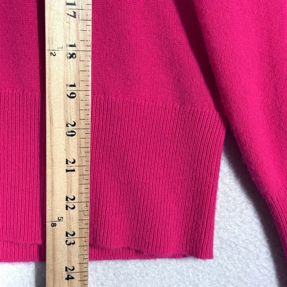 J‎ Crew Cashmere Sweater Womens Medium Classic Fit Crewneck Preppy Pink BA400